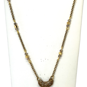 Antique Metal Picture Button Necklace