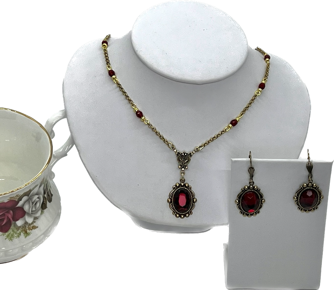 Gem Stone King 4.25 Ct Octagon Red Garnet 925 Sterling Silver Pendant with  Chain Earrings Set - Walmart.com